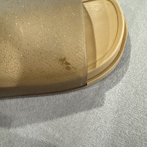 Mini Melissa Beach Slide Sandals Toddlers Girls 10 Tan Gold Glitter Slingback - Picture 5 of 9